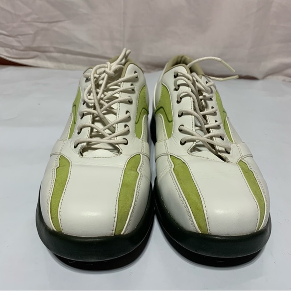 Callaway Golf Shoes Ladies ERC Collection Leather White Green Striped US7 XWT - Picture 2 of 13